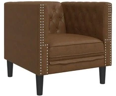 Sofa Chesterfield krėslas, rudos spalvos, dirbtinė versta oda