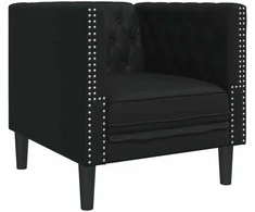 Sofa Chesterfield sofos kėdė juoda dirbtinė oda