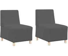 Modulinis sofa vienetas be rankų 2 pcs Tamsiai pilka