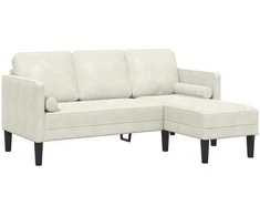 Sofa Sofos komplektas su pagalve Kreminė Poliesteris
