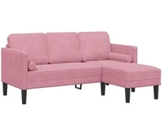 Sofa Sofos komplektas su pagalve Rožinė Poliesteris