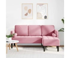 Sofa Sofos komplektas su pagalve Rožinė Poliesteris