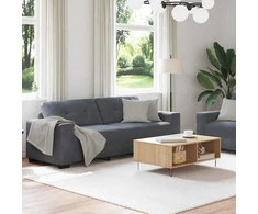 Sofa Dviejų dalių sofos komplektas su pagalvėlėmis, tamsiai pilkas, aksomas