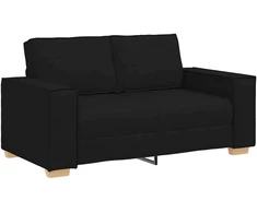 Sofa Dviejų dalių sofos komplektas su pagalvėlėmis, juodas audinys