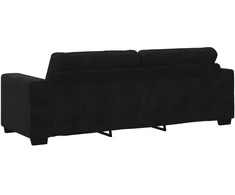 Sofa Dviejų dalių sofos komplektas su pagalvėlėmis, juodas aksomas