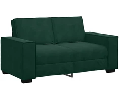 Sofa Dviejų dalių sofos komplektas su pagalvėlėmis, tamsiai žalias, aksomas