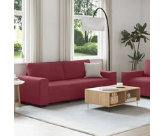 Sofa Dviejų dalių sofos komplektas su pagalvėlėmis, vyno raudonumo audinys