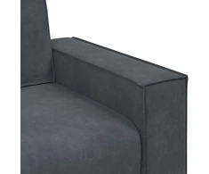 Sofa Dviejų dalių sofos komplektas su pagalvėlėmis, tamsiai pilkas, aksomas