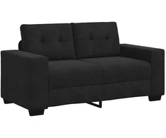 Sofa Dviejų dalių sofos komplektas su pagalvėlėmis, juodas aksomas