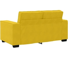 Sofa Dviejų dalių sofos komplektas su pagalvėlėmis, geltonas aksomas