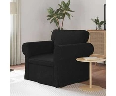 Fotelis Sofa Juoda 215 x 82 x 80 cm Metalas