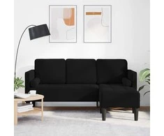 Sofa Sofos komplektas su pagalve Juoda Poliesteris