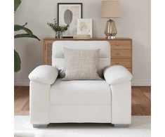 Sofa-kėdė, balta, 100x81x84 cm, dirbtinė oda