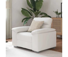 Sofa-kėdė, balta, 100x81x84 cm, dirbtinė oda