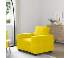 Sofa-kėdė, geltona, 100x77x82 cm, aksomas