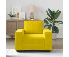 Sofa-kėdė, geltona, 100x77x82 cm, aksomas