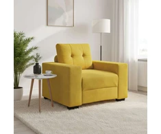 Sofa-kėdė, geltona, 100x78x80 cm, aksomas