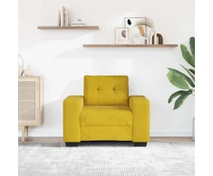 Sofa-kėdė, geltona, 100x78x80 cm, aksomas