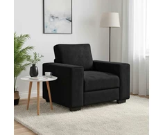 Sofa-kėdė, juoda, 100x77x82 cm, aksomas