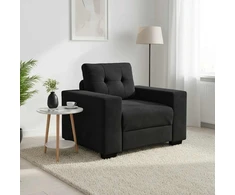 Sofa-kėdė, juoda, 100x78x80 cm, aksomas