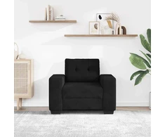 Sofa-kėdė, juoda, 100x78x80 cm, aksomas