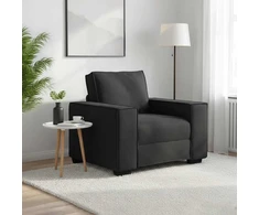 Sofa-kėdė, juoda, 100x78x84 cm, aksominis