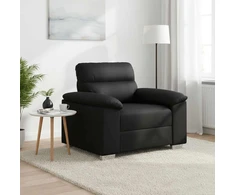Sofa-kėdė, juoda, 100x81x84 cm, dirbtinė oda