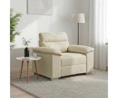Sofa-kėdė, kreminės spalvos, 100x81x84 cm, dirbtinė oda