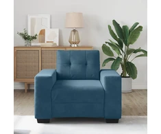 Sofa-kėdė, mėlyna, 100x78x80 cm, aksomas