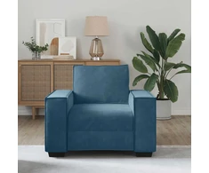 Sofa-kėdė, mėlyna, 100x78x84 cm, aksomas