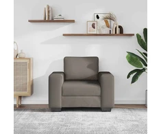 Sofa-kėdė, šviesiai pilka, 100x77x82 cm, velvetas, audinys