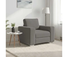 Sofa-kėdė, šviesiai pilka, 100x77x82 cm, velvetas, audinys