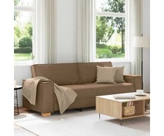 Trivietė sofa, ruda, 180 cm, audinys
