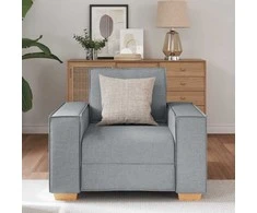 Sofa-kėdė, šviesiai pilka, 100x78x84 cm, audinys