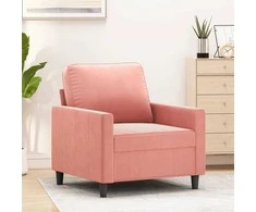 Sofa Krėslas, rožinės spalvos, 60cm, aksomas