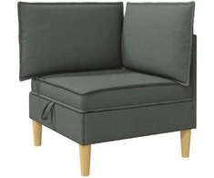 Kampinė Sofa su Saugykla Tamsiai pilka Audinys