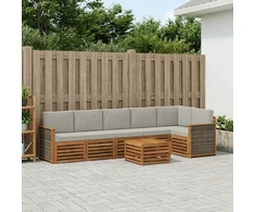 Sofa Lauko sofos komplektas 6 vnt. Natūrali ir šviesiai pilka