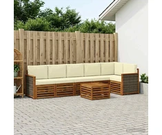 Sofa Lauko sofos komplektas 6 vnt. Natūralus ir grietinėlė