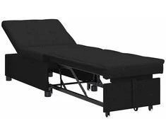 Ištraukiama sofa-lova Juodas 194 x 50 x 82 cm audinys