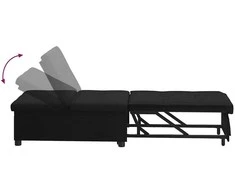 Ištraukiama sofa-lova Juodas 194 x 50 x 82 cm audinys