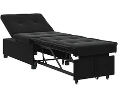 Sofa lova Juoda 194 x 67 x 82 cm Aksomas
