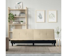 Sofa-lova, kreminės spalvos, audinys