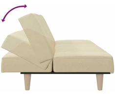 Sofa-lova, kreminės spalvos, audinys