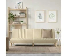 Sofa-lova, kreminės spalvos, audinys