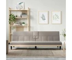 Sofa-lova su puodelių laikikliais, taupe spalvos, audinys