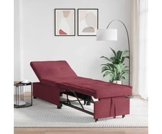 Ištraukiama sofa-lova Vyno raudona 194 x 50 x 82 cm audinys