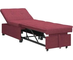 Ištraukiama sofa-lova Vyno raudona 194 x 50 x 82 cm audinys