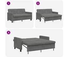 Sofa lova Tamsiai pilka Audinys