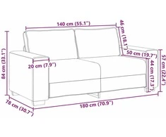 Dvivietė sofa Kapučino 180 cm Dirbtinė oda
