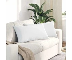 Sofa Pagalvės 2 pcs Balta 80 x 40 cm audinys